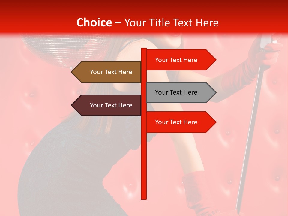 A Woman In A Green Dress Holding A Microphone PowerPoint Template