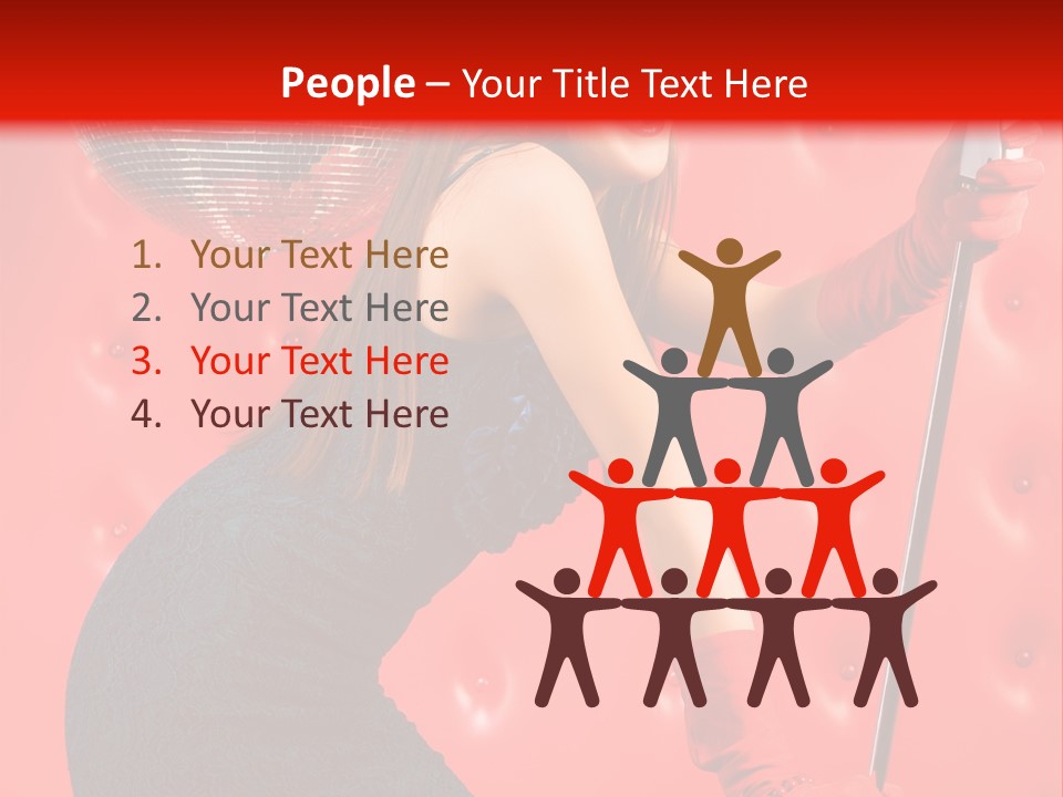 A Woman In A Green Dress Holding A Microphone PowerPoint Template