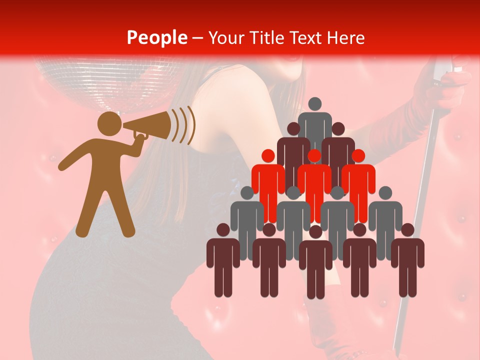 A Woman In A Green Dress Holding A Microphone PowerPoint Template