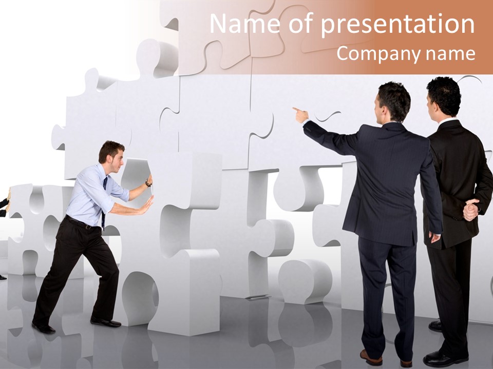 A Group Of Men Standing Next To Each Other In Front Of A Wall PowerPoint Template