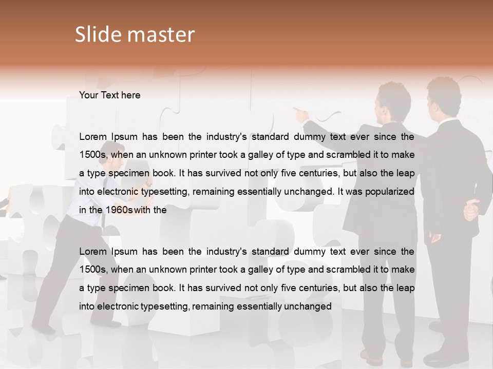 A Group Of Men Standing Next To Each Other In Front Of A Wall PowerPoint Template