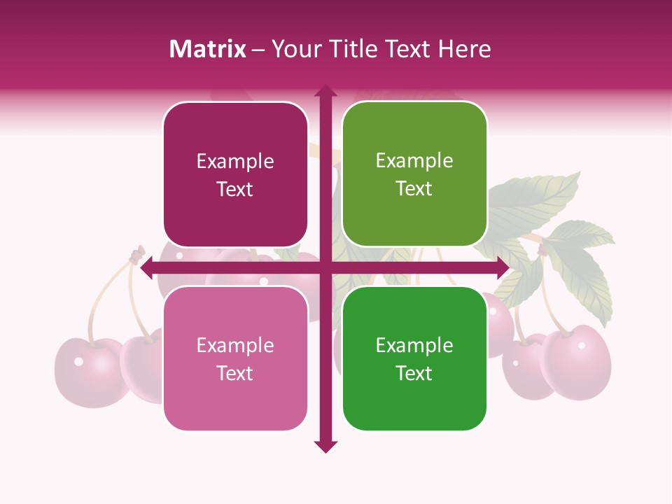 A Bunch Of Cherries On A Branch With Leaves PowerPoint Template