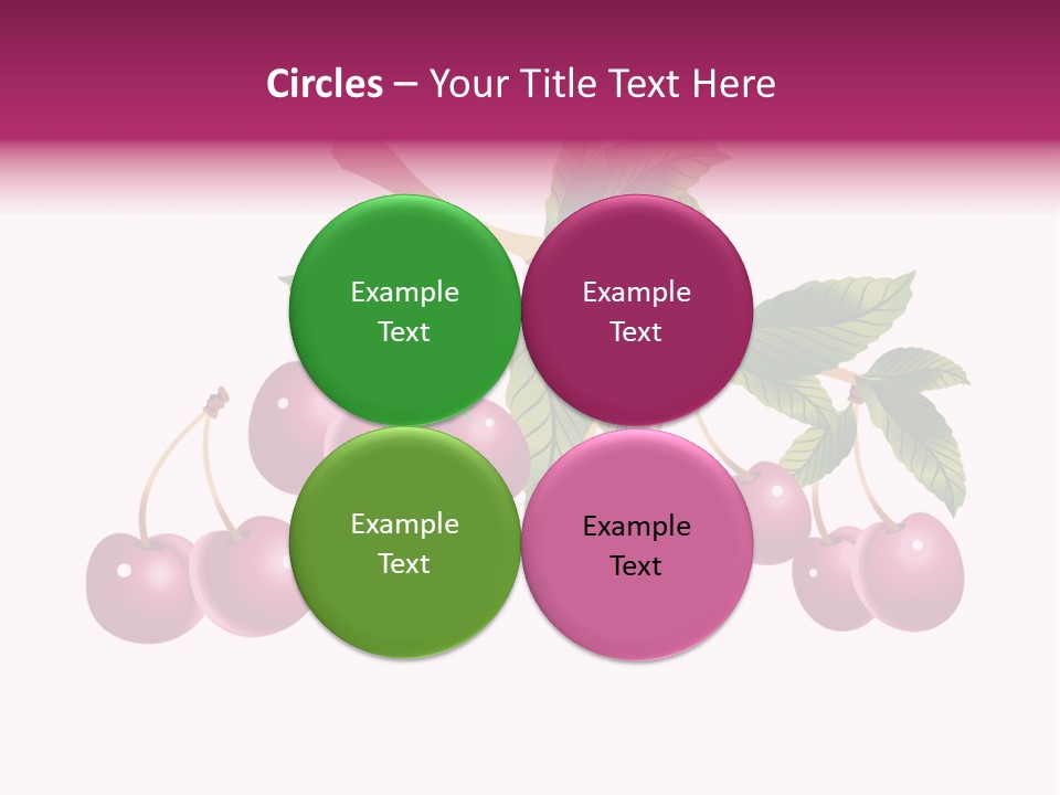 A Bunch Of Cherries On A Branch With Leaves PowerPoint Template