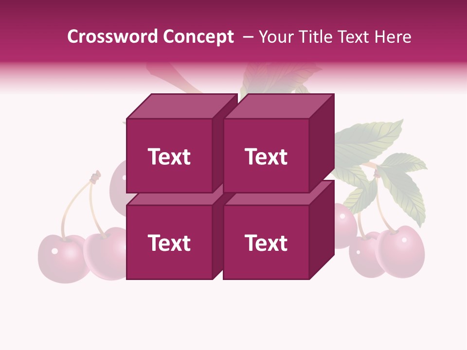 A Bunch Of Cherries On A Branch With Leaves PowerPoint Template