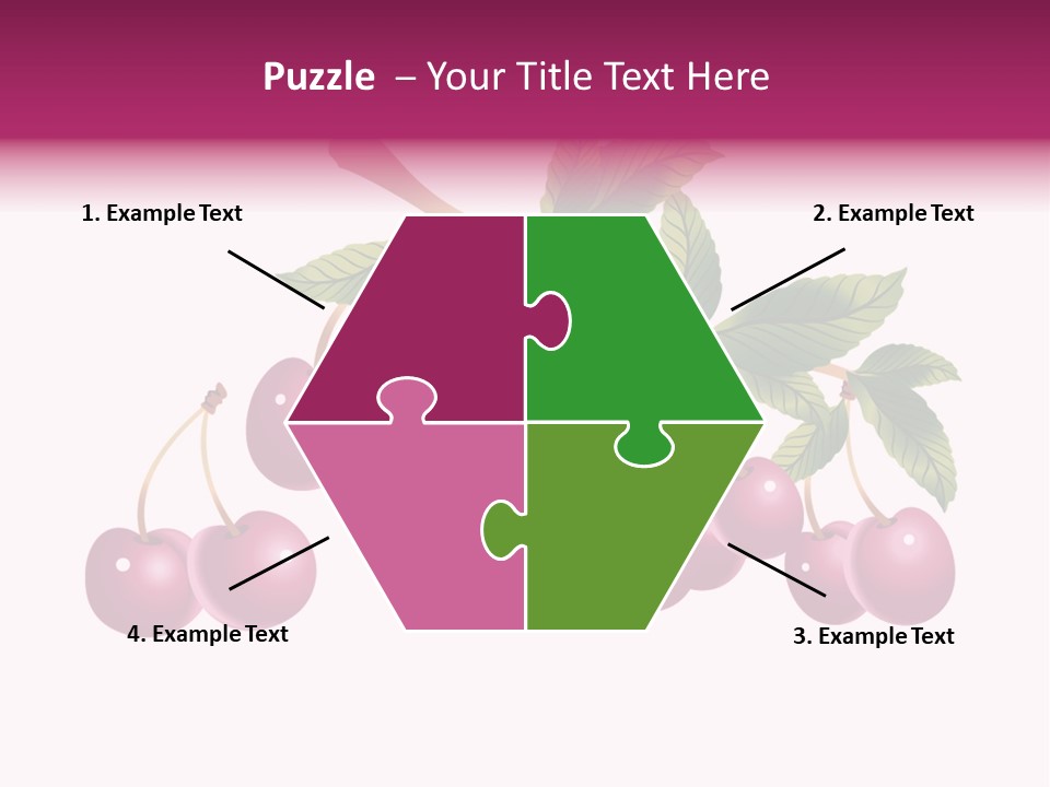 A Bunch Of Cherries On A Branch With Leaves PowerPoint Template