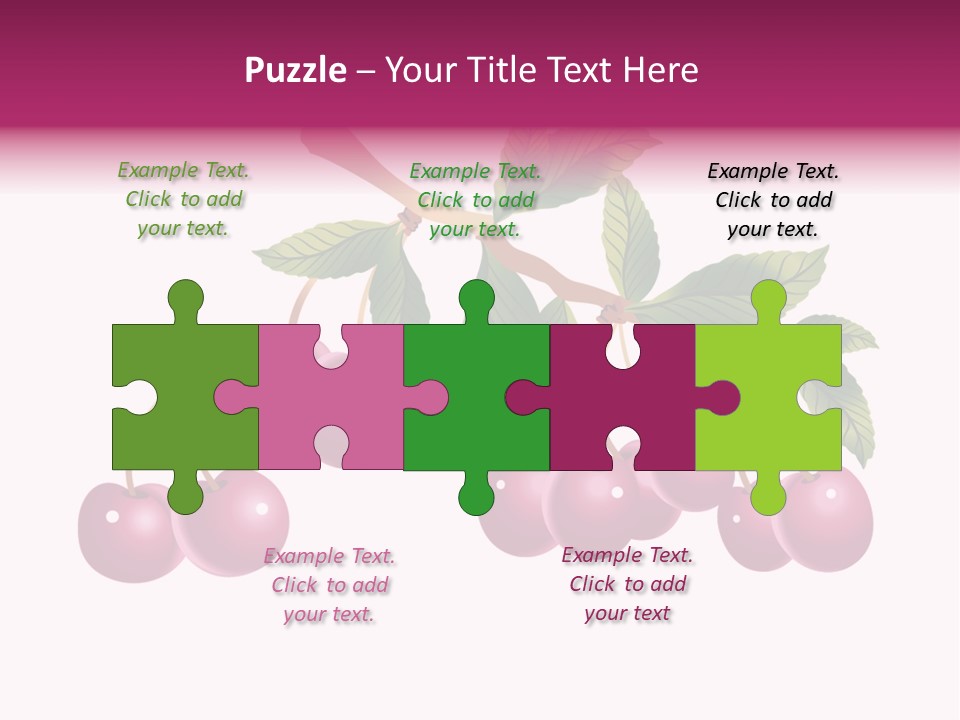 A Bunch Of Cherries On A Branch With Leaves PowerPoint Template