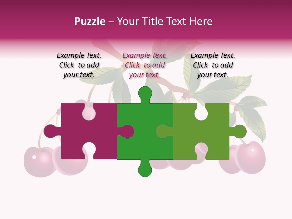 A Bunch Of Cherries On A Branch With Leaves PowerPoint Template