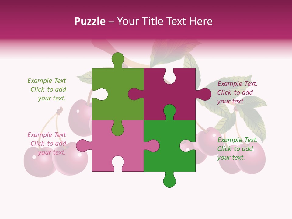 A Bunch Of Cherries On A Branch With Leaves PowerPoint Template