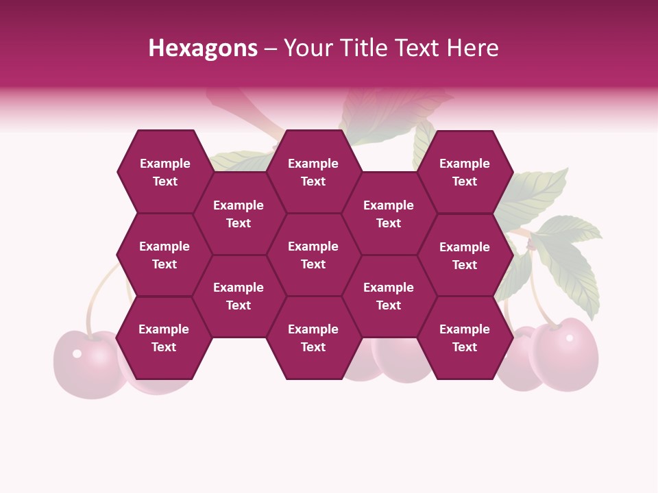 A Bunch Of Cherries On A Branch With Leaves PowerPoint Template