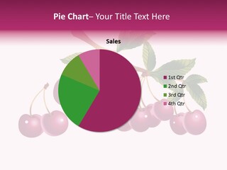 A Bunch Of Cherries On A Branch With Leaves PowerPoint Template
