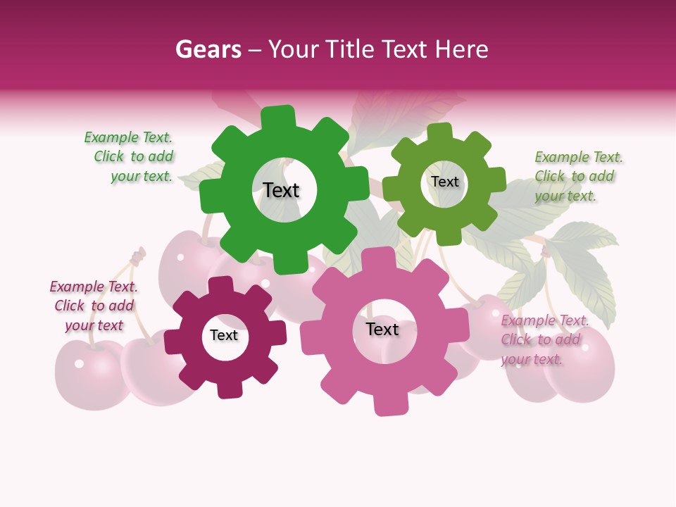 A Bunch Of Cherries On A Branch With Leaves PowerPoint Template