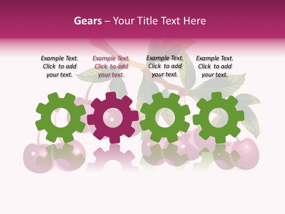 A Bunch Of Cherries On A Branch With Leaves PowerPoint Template