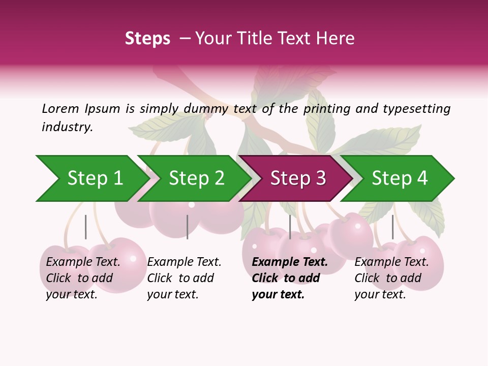 A Bunch Of Cherries On A Branch With Leaves PowerPoint Template
