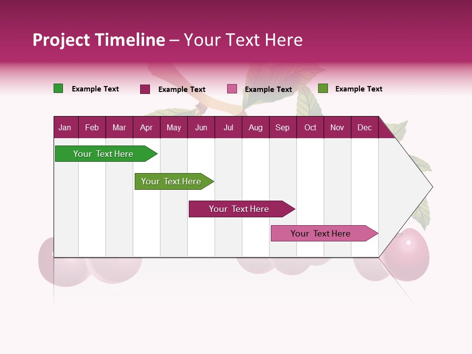 A Bunch Of Cherries On A Branch With Leaves PowerPoint Template
