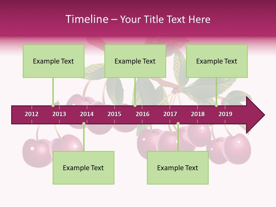 A Bunch Of Cherries On A Branch With Leaves PowerPoint Template