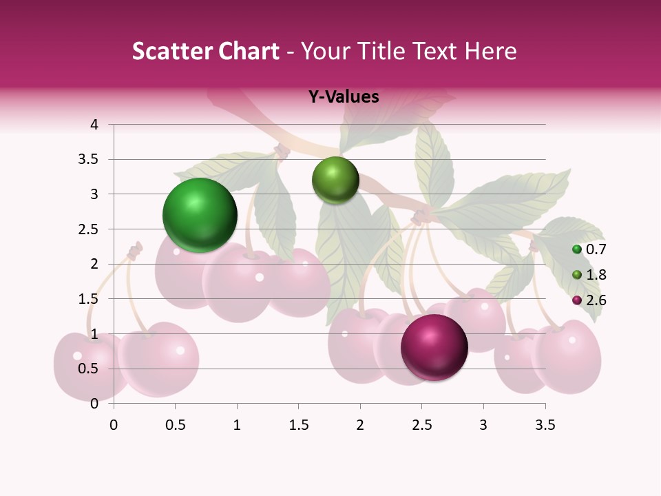 A Bunch Of Cherries On A Branch With Leaves PowerPoint Template
