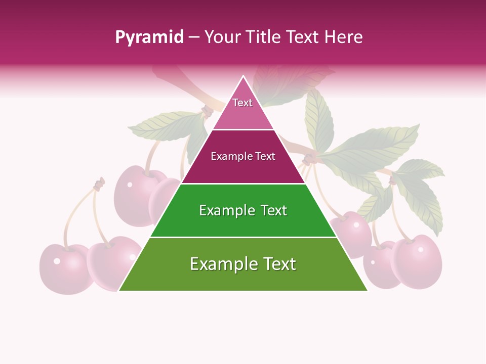 A Bunch Of Cherries On A Branch With Leaves PowerPoint Template