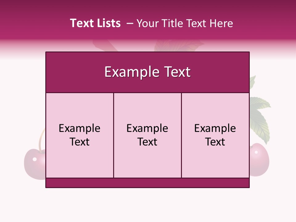 A Bunch Of Cherries On A Branch With Leaves PowerPoint Template