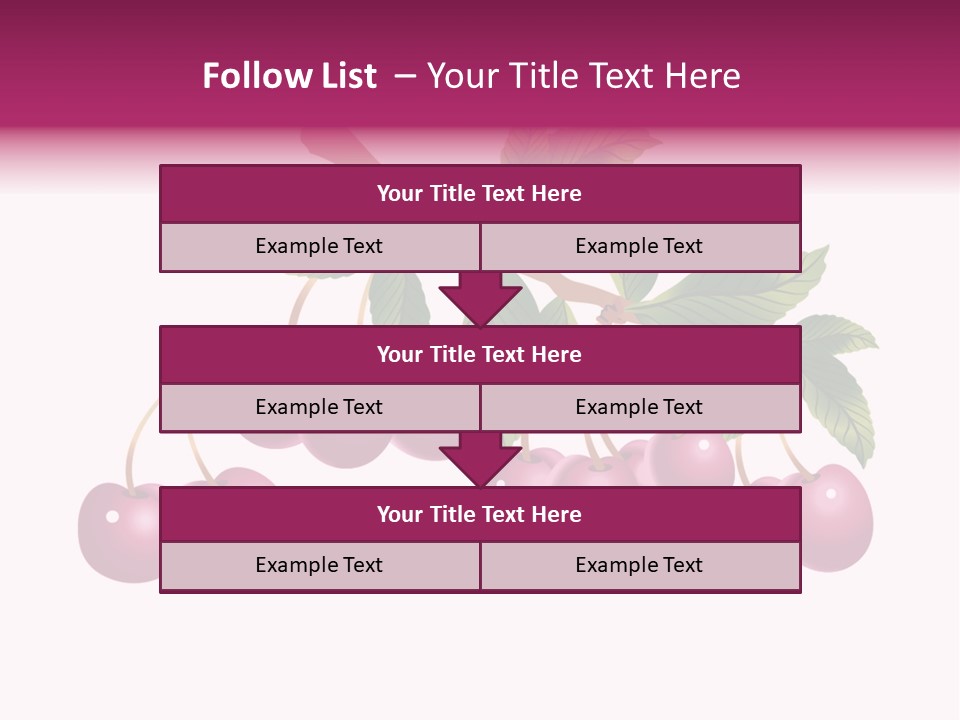 A Bunch Of Cherries On A Branch With Leaves PowerPoint Template