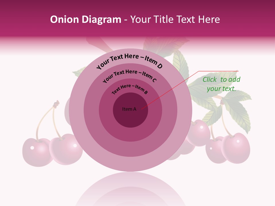 A Bunch Of Cherries On A Branch With Leaves PowerPoint Template