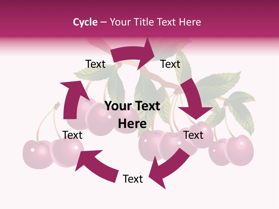 A Bunch Of Cherries On A Branch With Leaves PowerPoint Template