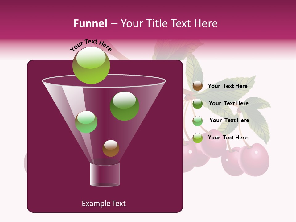 A Bunch Of Cherries On A Branch With Leaves PowerPoint Template