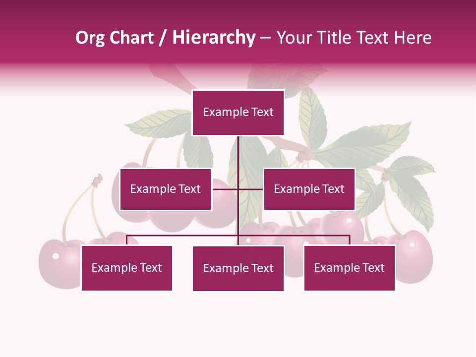 A Bunch Of Cherries On A Branch With Leaves PowerPoint Template