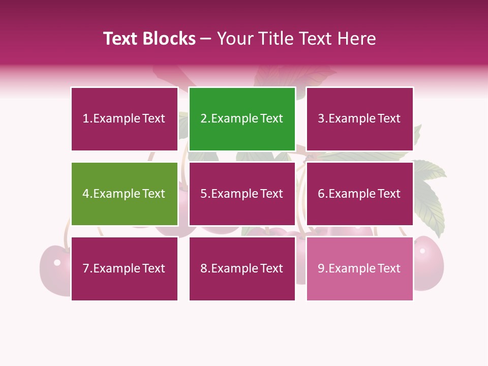 A Bunch Of Cherries On A Branch With Leaves PowerPoint Template