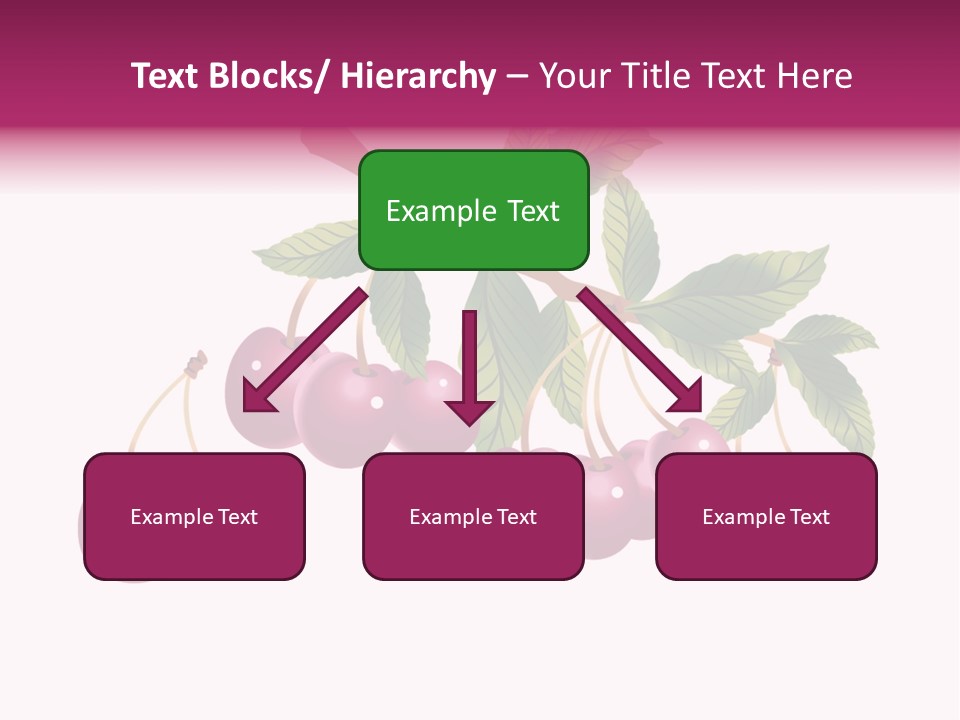 A Bunch Of Cherries On A Branch With Leaves PowerPoint Template