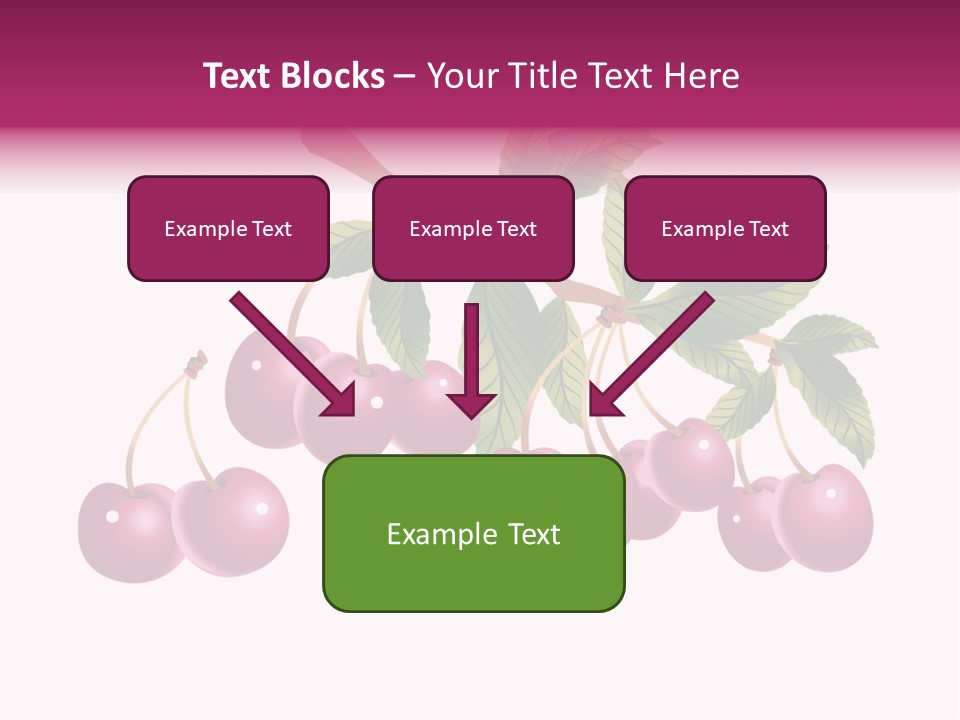 A Bunch Of Cherries On A Branch With Leaves PowerPoint Template