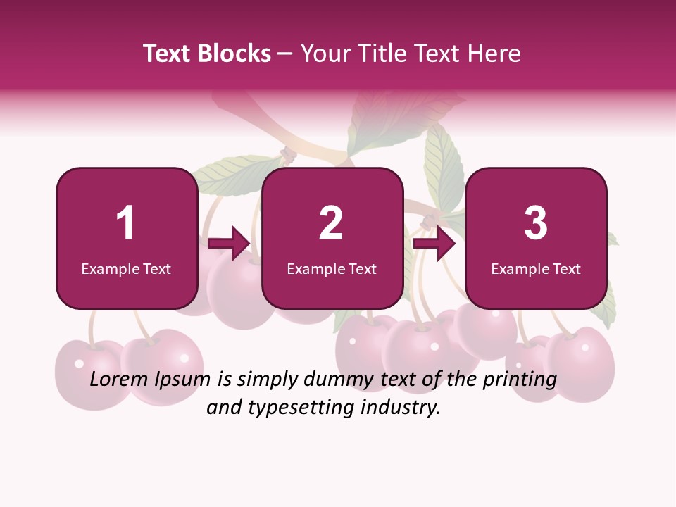 A Bunch Of Cherries On A Branch With Leaves PowerPoint Template