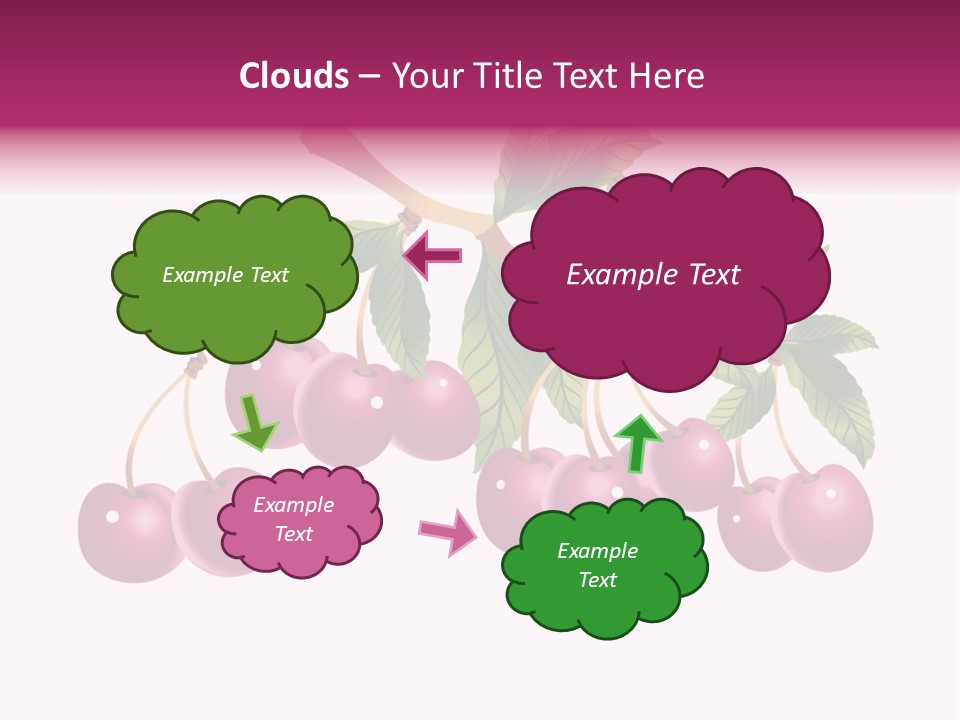 A Bunch Of Cherries On A Branch With Leaves PowerPoint Template