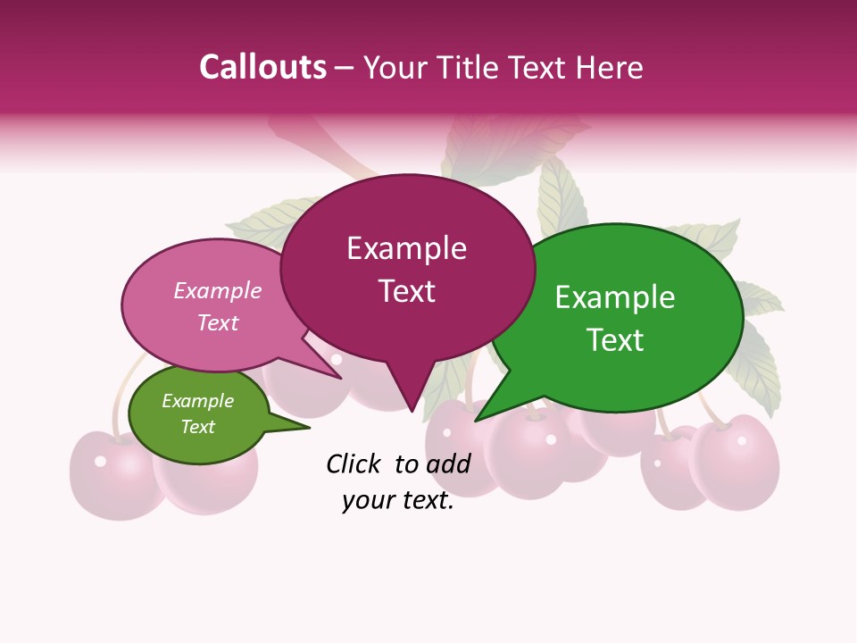 A Bunch Of Cherries On A Branch With Leaves PowerPoint Template