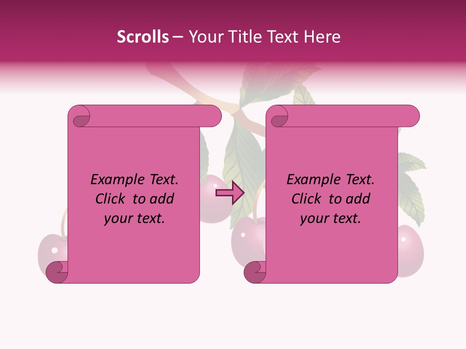 A Bunch Of Cherries On A Branch With Leaves PowerPoint Template