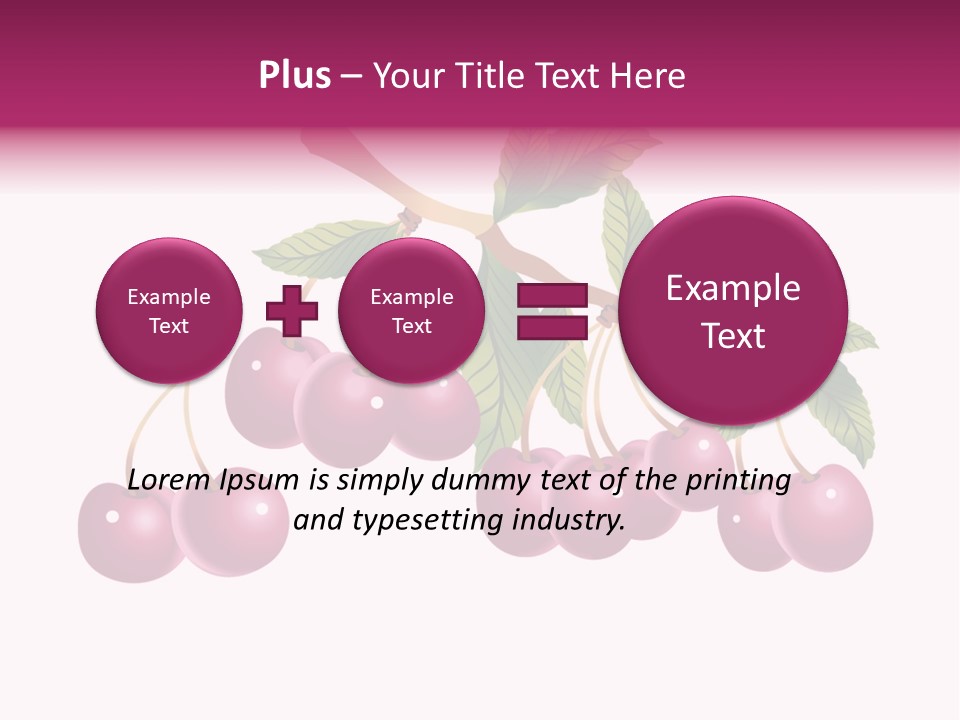 A Bunch Of Cherries On A Branch With Leaves PowerPoint Template