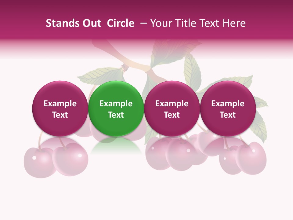 A Bunch Of Cherries On A Branch With Leaves PowerPoint Template