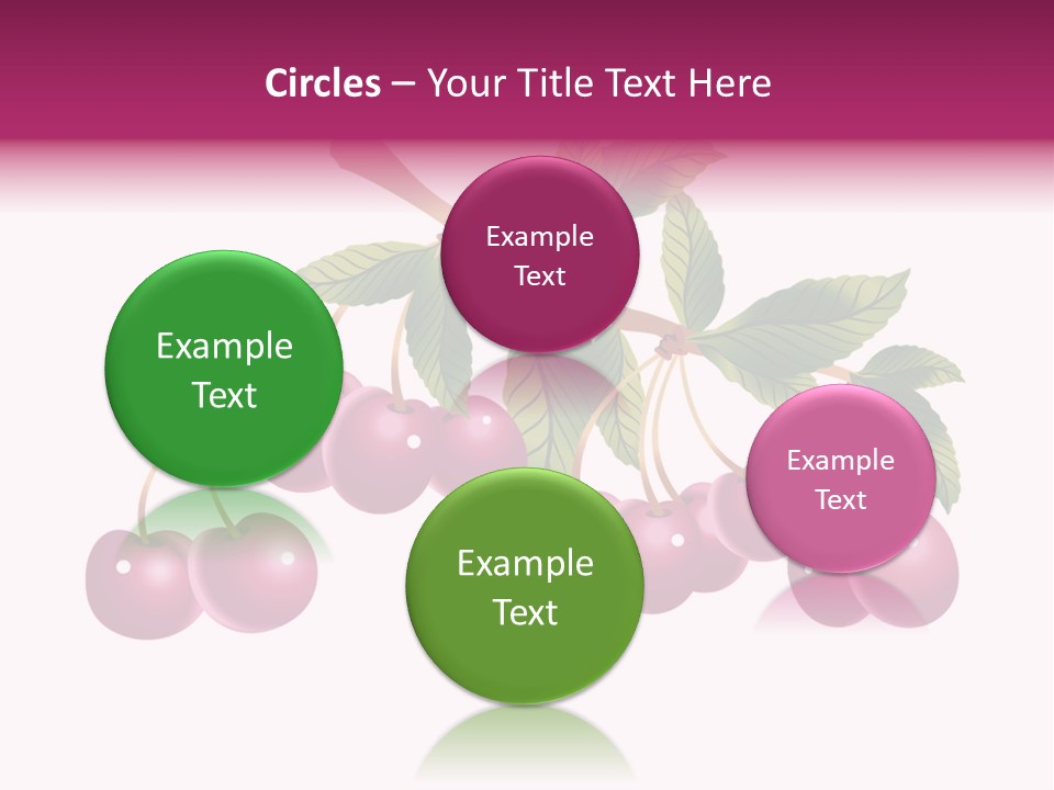 A Bunch Of Cherries On A Branch With Leaves PowerPoint Template