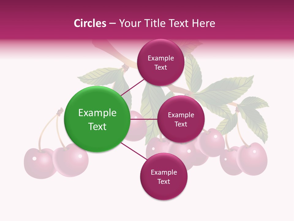 A Bunch Of Cherries On A Branch With Leaves PowerPoint Template