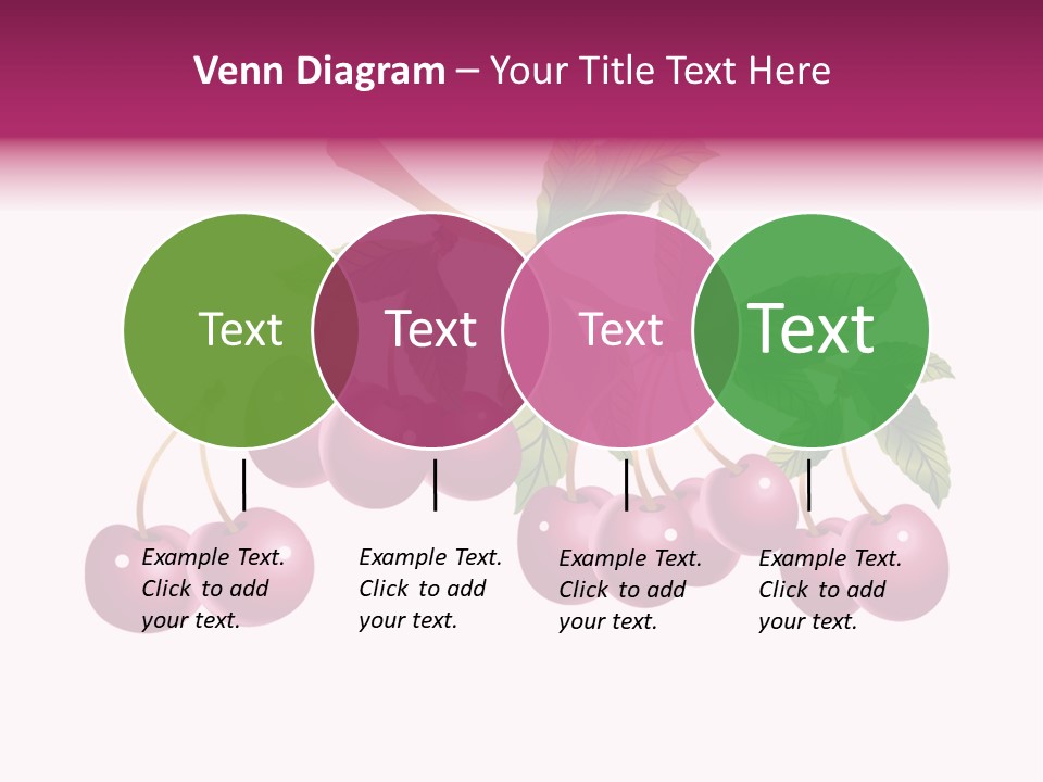 A Bunch Of Cherries On A Branch With Leaves PowerPoint Template