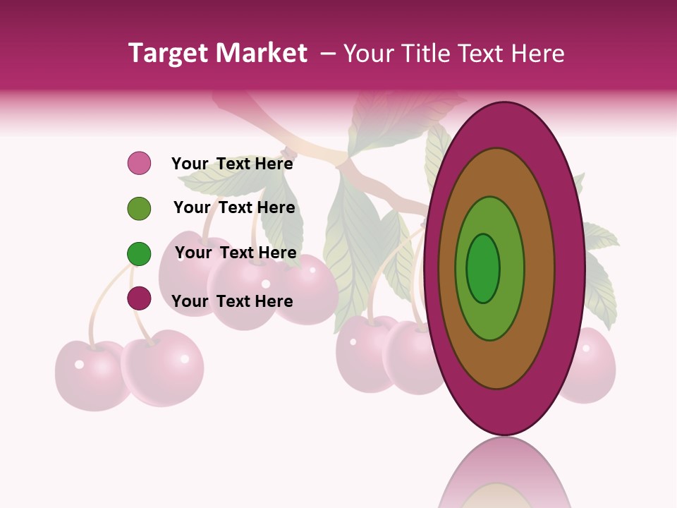 A Bunch Of Cherries On A Branch With Leaves PowerPoint Template