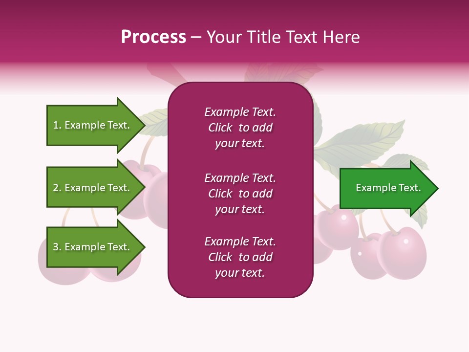 A Bunch Of Cherries On A Branch With Leaves PowerPoint Template