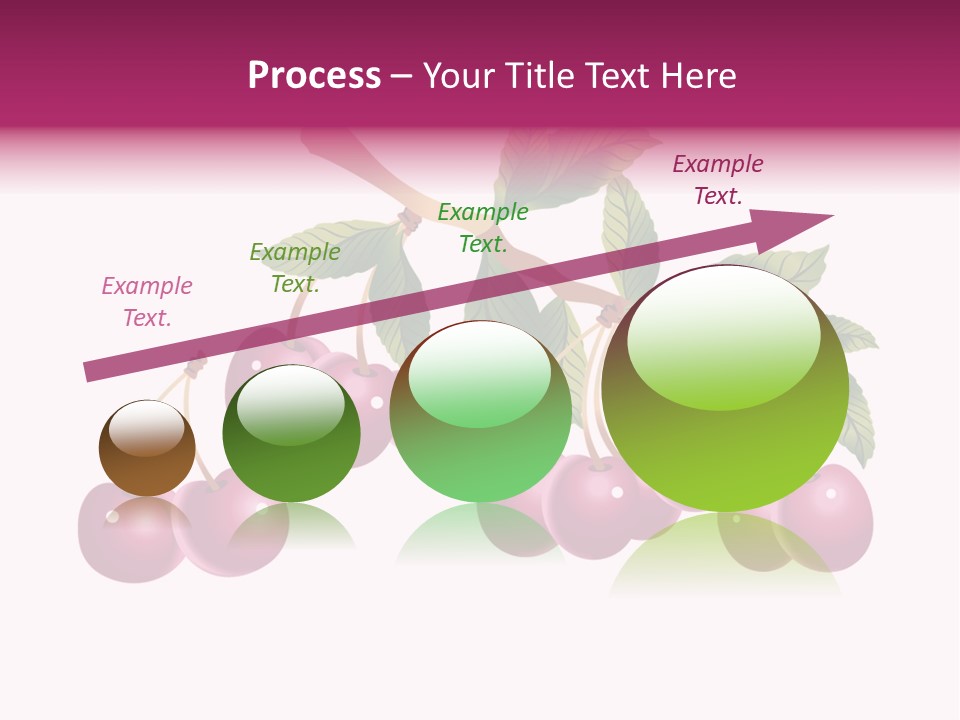 A Bunch Of Cherries On A Branch With Leaves PowerPoint Template