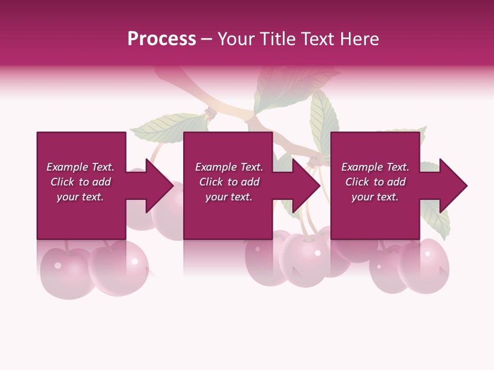 A Bunch Of Cherries On A Branch With Leaves PowerPoint Template