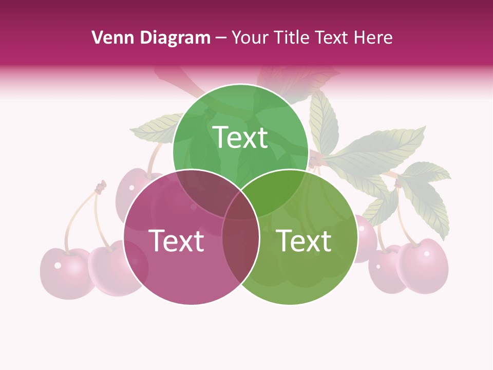 A Bunch Of Cherries On A Branch With Leaves PowerPoint Template