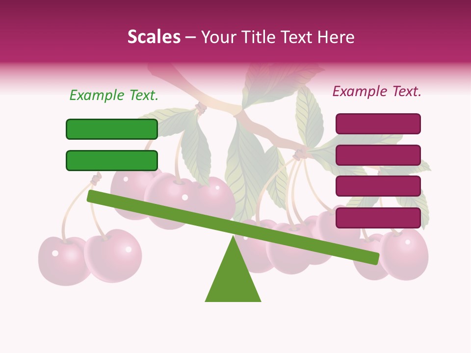 A Bunch Of Cherries On A Branch With Leaves PowerPoint Template