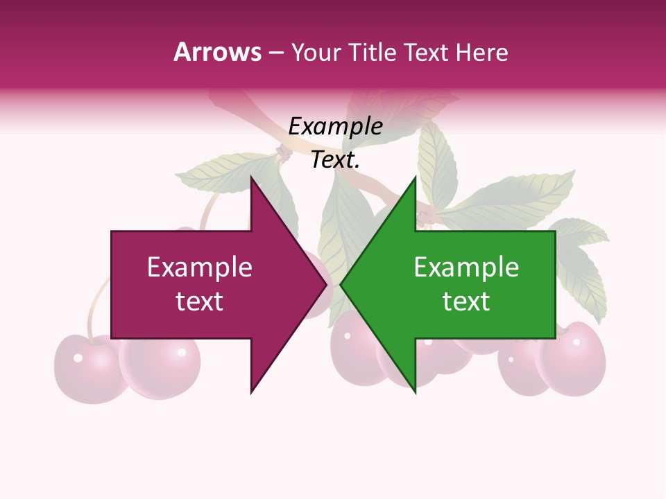 A Bunch Of Cherries On A Branch With Leaves PowerPoint Template