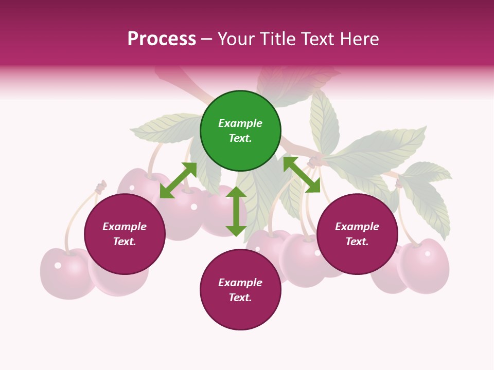 A Bunch Of Cherries On A Branch With Leaves PowerPoint Template