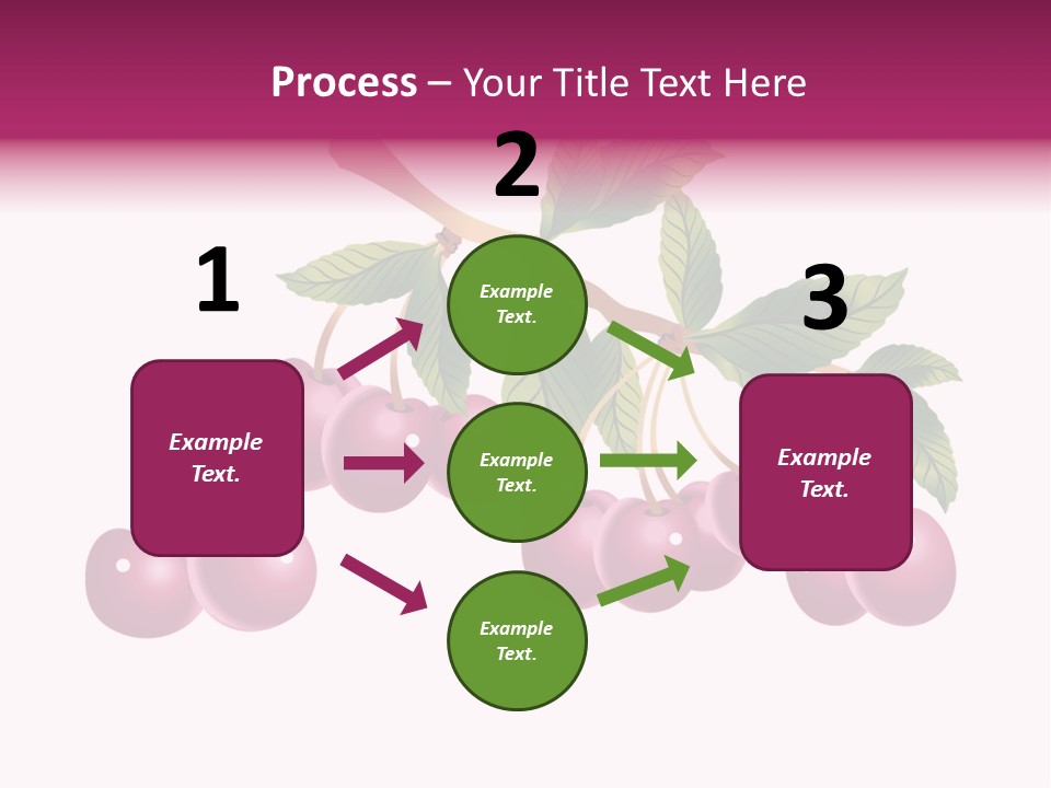 A Bunch Of Cherries On A Branch With Leaves PowerPoint Template