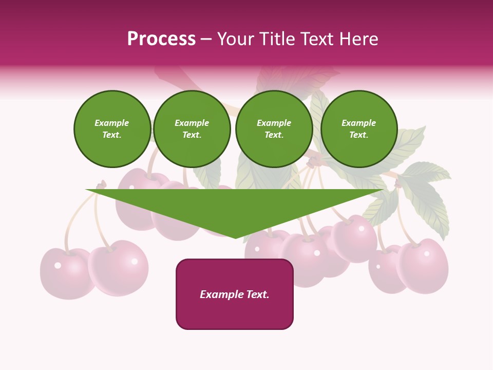 A Bunch Of Cherries On A Branch With Leaves PowerPoint Template