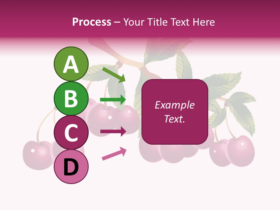 A Bunch Of Cherries On A Branch With Leaves PowerPoint Template